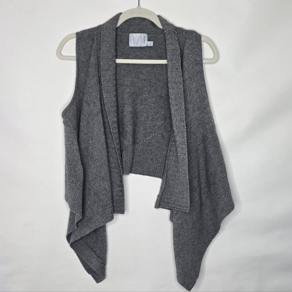 Michael Stars Cashmere and Fine Wool Sweater Vest Knit Sleeveless Drape‎ Front